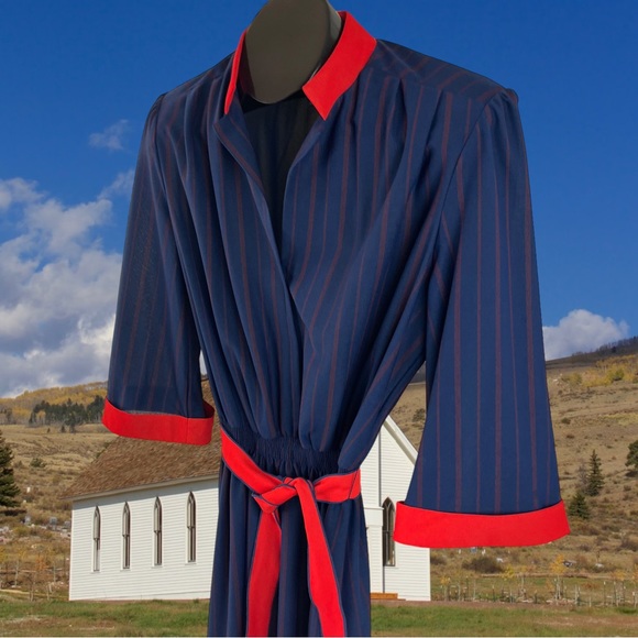 Vintage LeHigh 3/4 Sleeve Dress w/ Shoulder Pads Size *18 - Picture 4 of 13